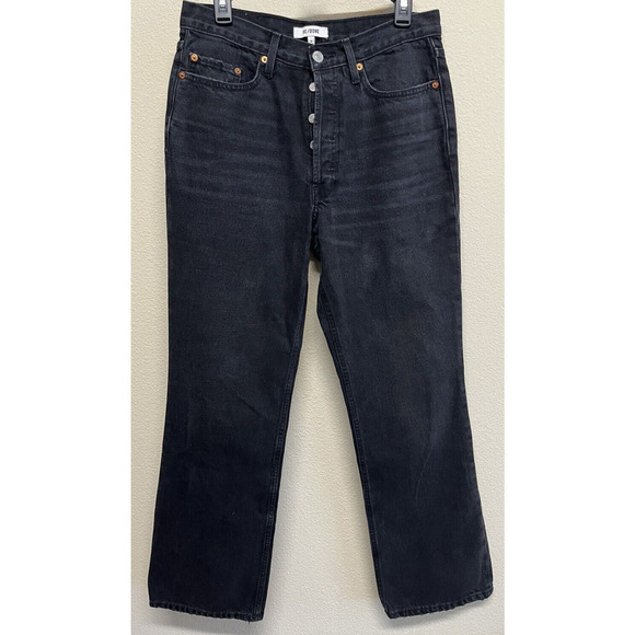 RE/DONE 90s High Rise Loose Jeans Size 29 Button fly Black 2 STYLE 166-3W7BC - Picture 10 of 12